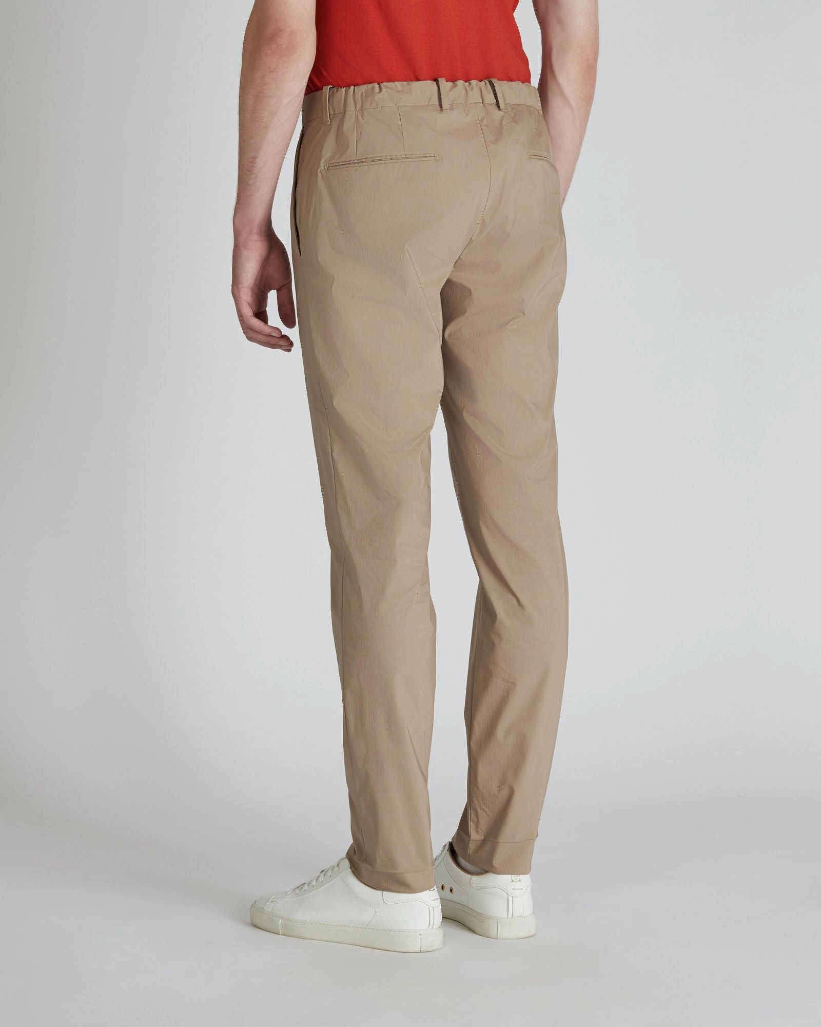 Cozy Stretch Technical fabric and cotton slim-fit trousers