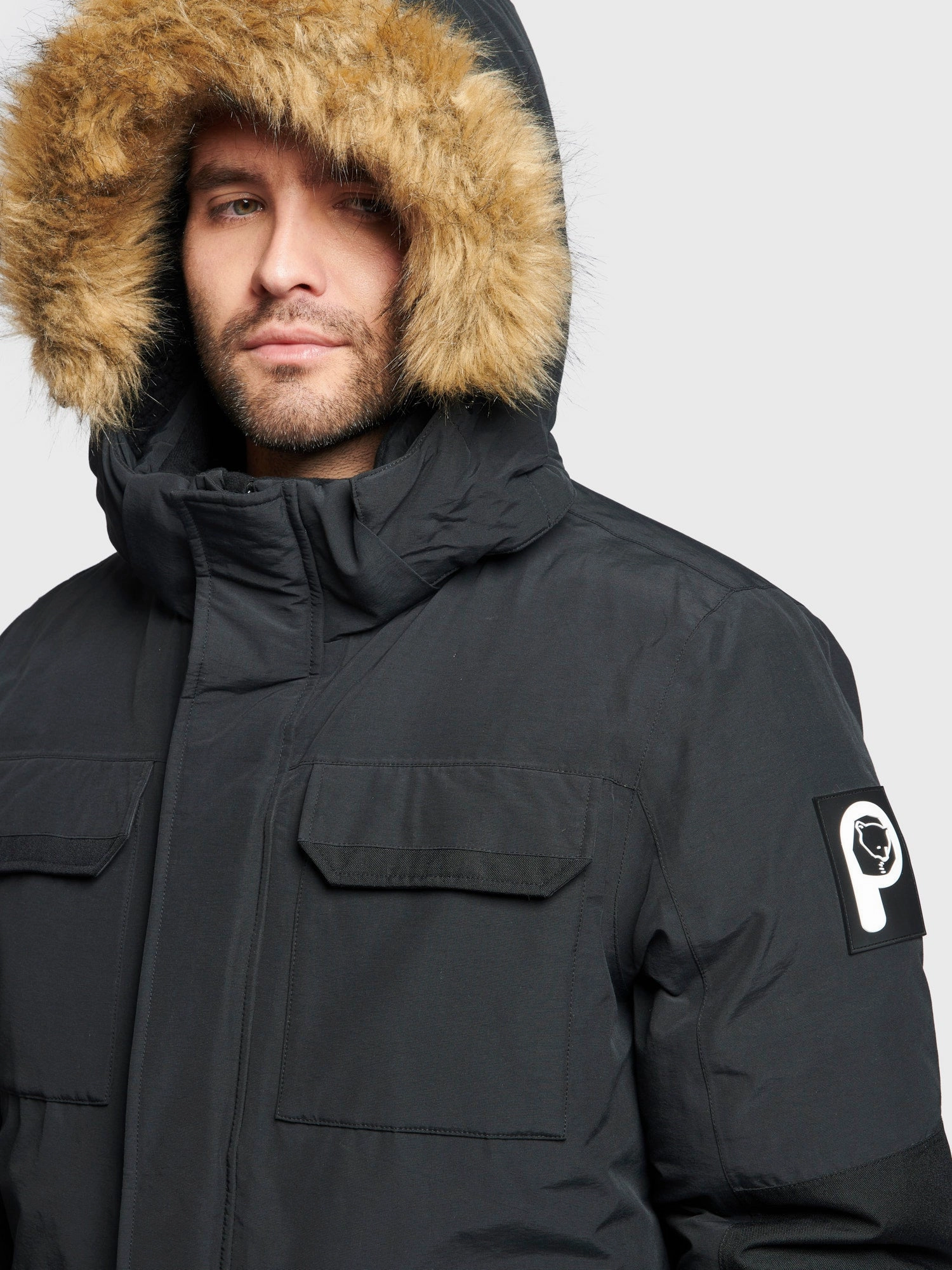 Ultimate Winter Parka in Black Windproof Closure