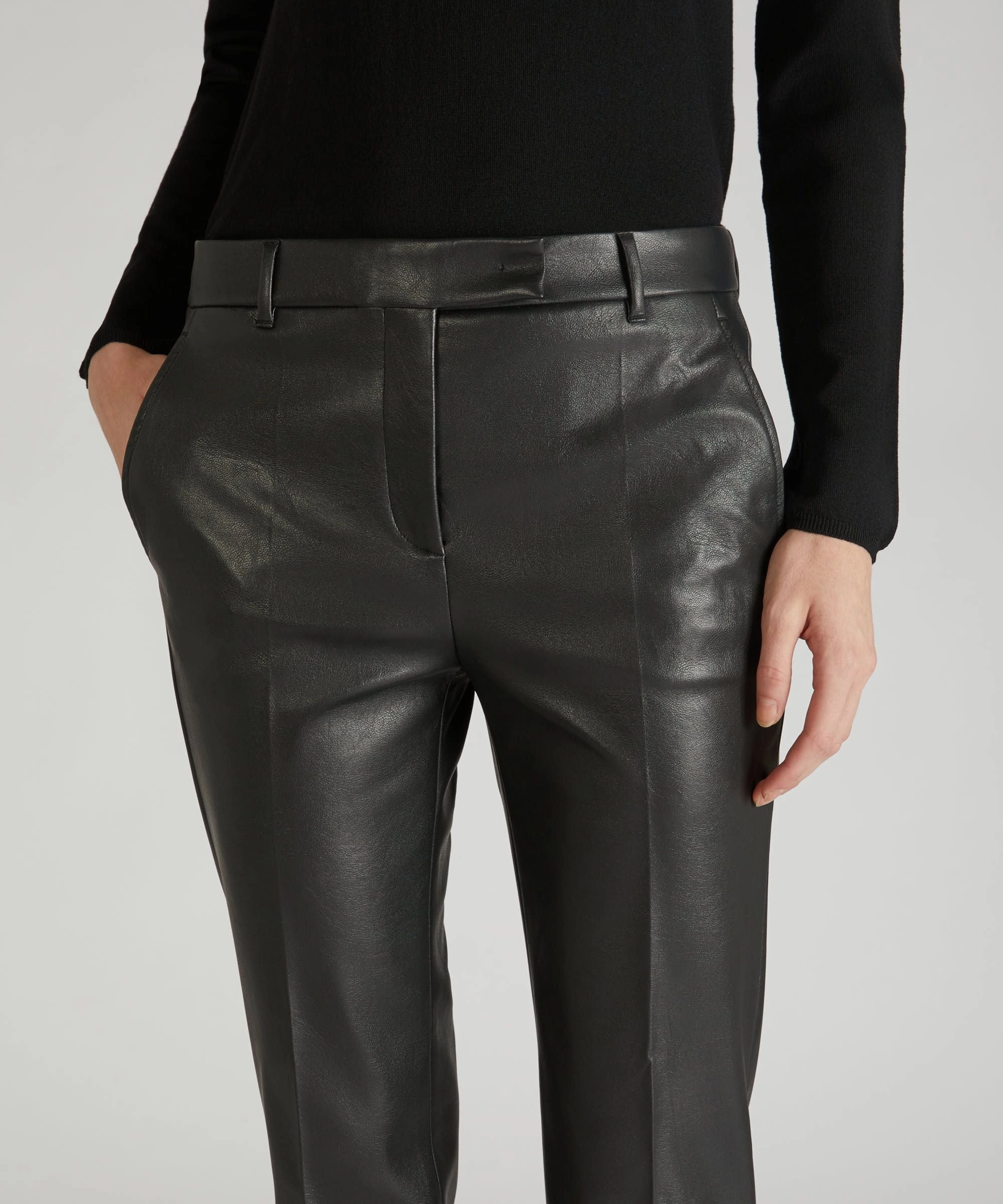 Slim-fit trousers in stretch faux leather StretchMaterial