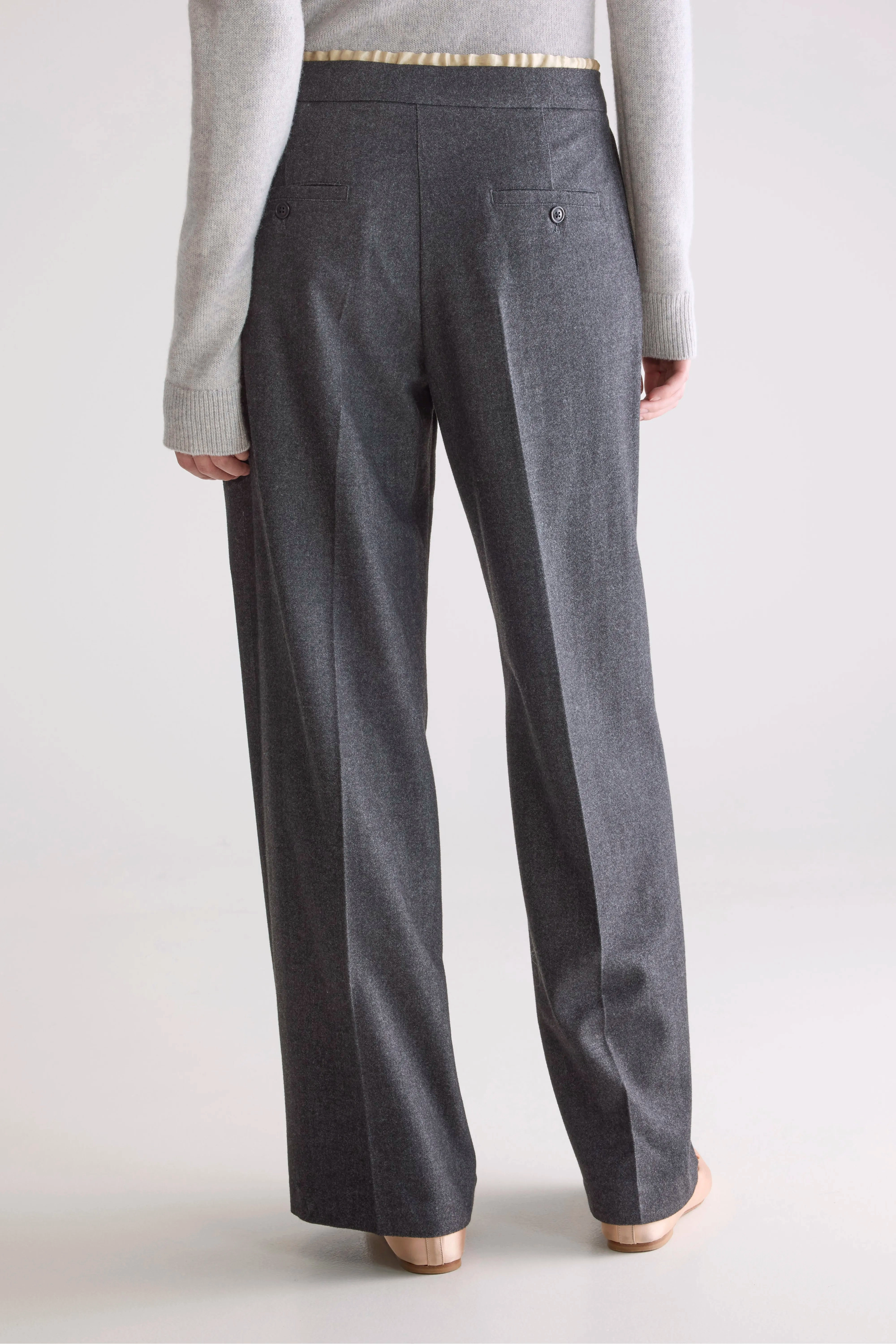 Turin formal trousers (252 / W / ANTHRACITE) Adjustable Closure Elastic Cuff