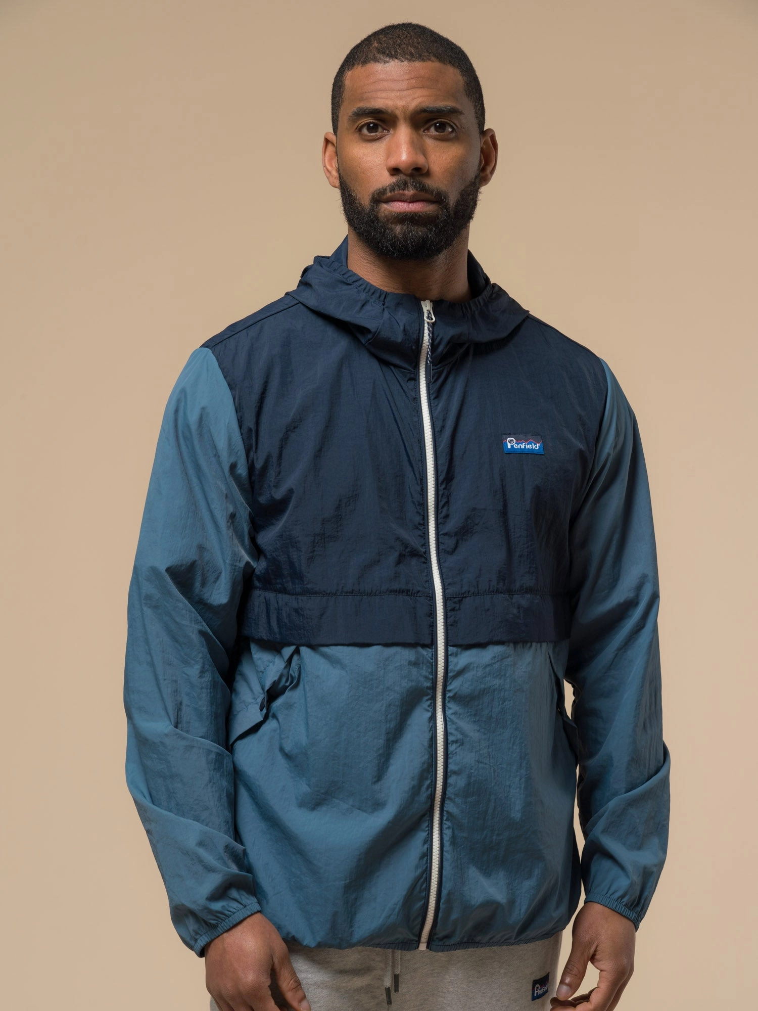 Crisp Walk Look Water Repellent Finish The Penfield Rain Jacket in Navy Blue