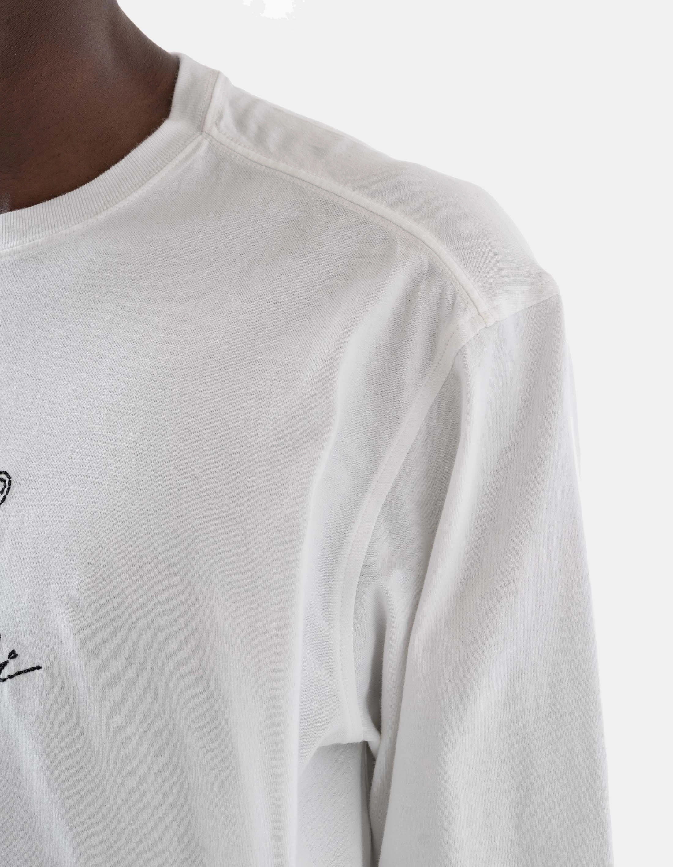 WeightedHem Antibacterial Fabric 6221 Rice Stich Temple L/S T-Shirt White