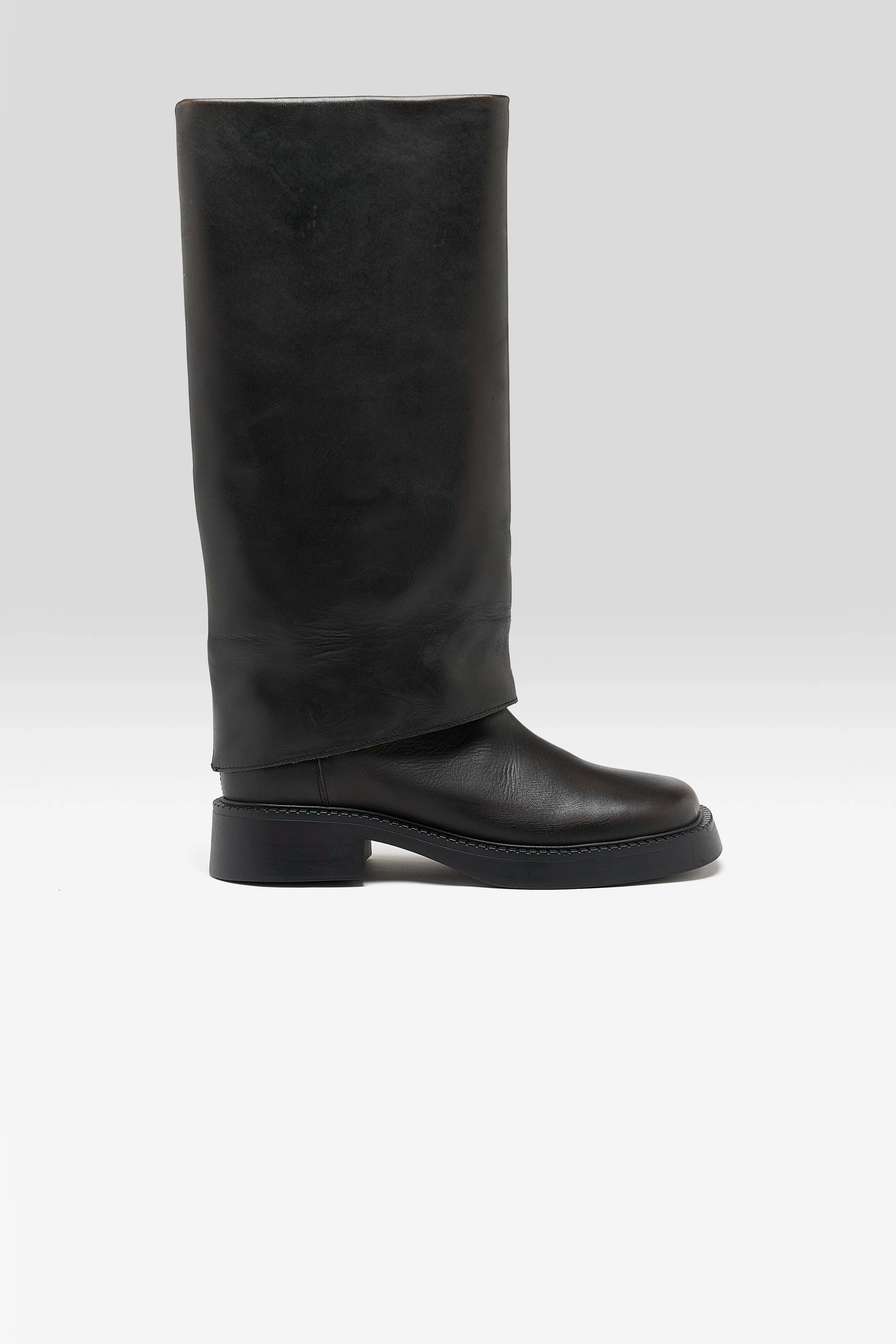 Leala Brushed Leather Boots  (252 / W / BLACK) Impact Dispersing Sole