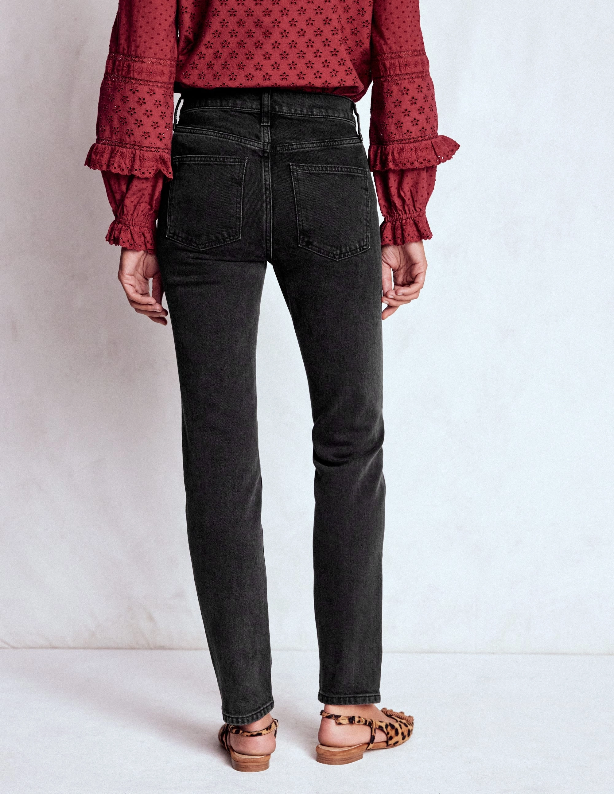 Girlfriend Jeans-Washed Black Ultra Soft Inner Layer