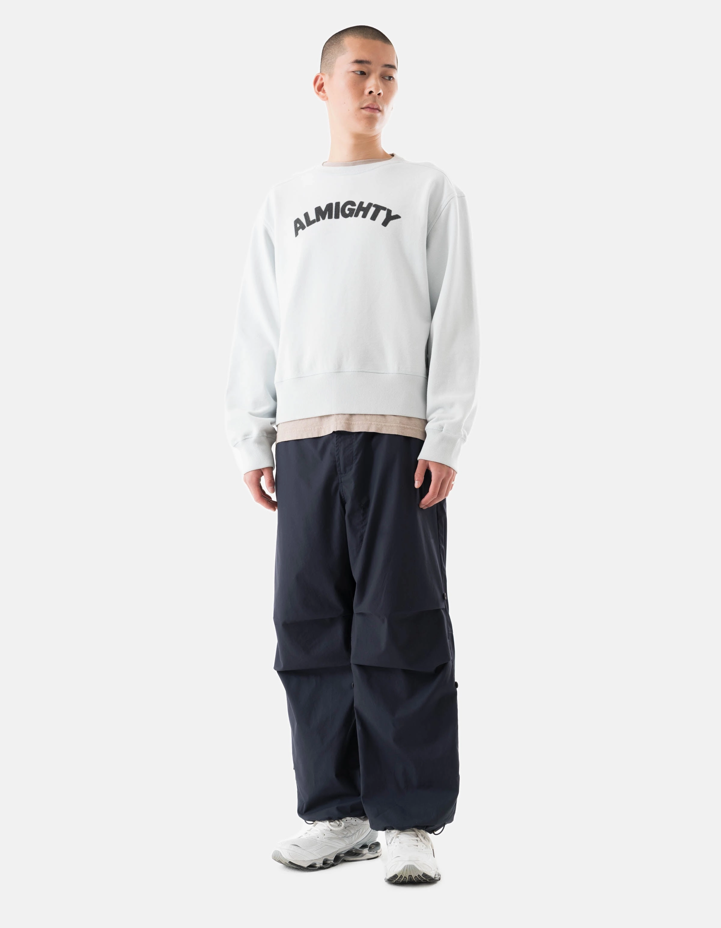 Affordable Essentials Wear 7124 Almighty Vintage Crew Sweat Ice Blue