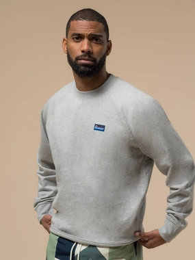Penfield Mens Original Logo Sweatshirt in Athletic Grey Heather ring accents product shipping