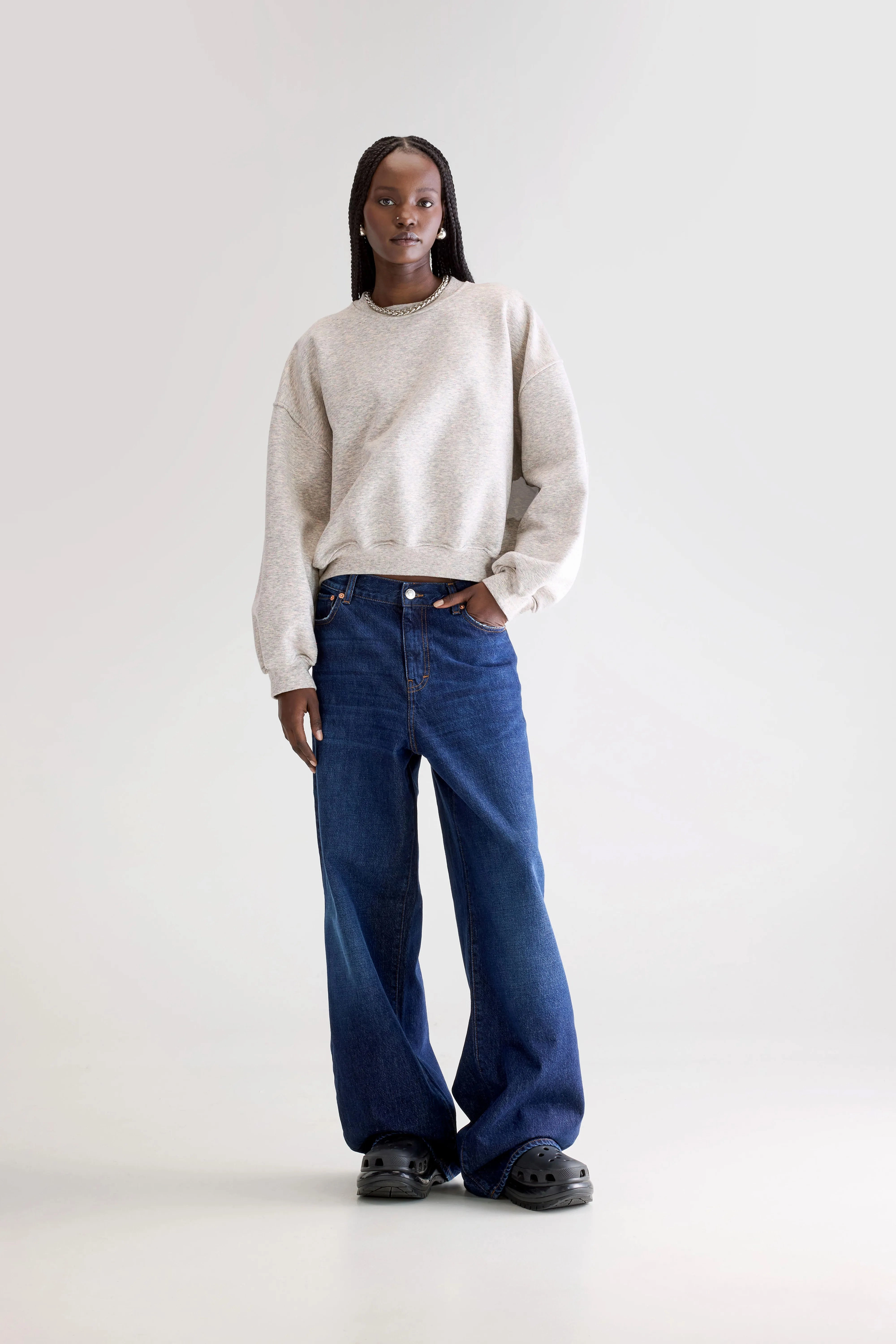 Go-To Layer Fancy cropped crewneck sweatshirt (252 / W / COMBO A)