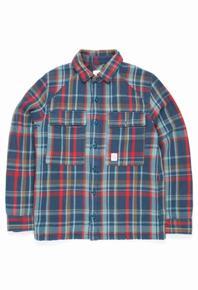 Topo Designs Men's Mountain Shirt Jacket - Pond Blue Multi Plaid Trendy Vibes