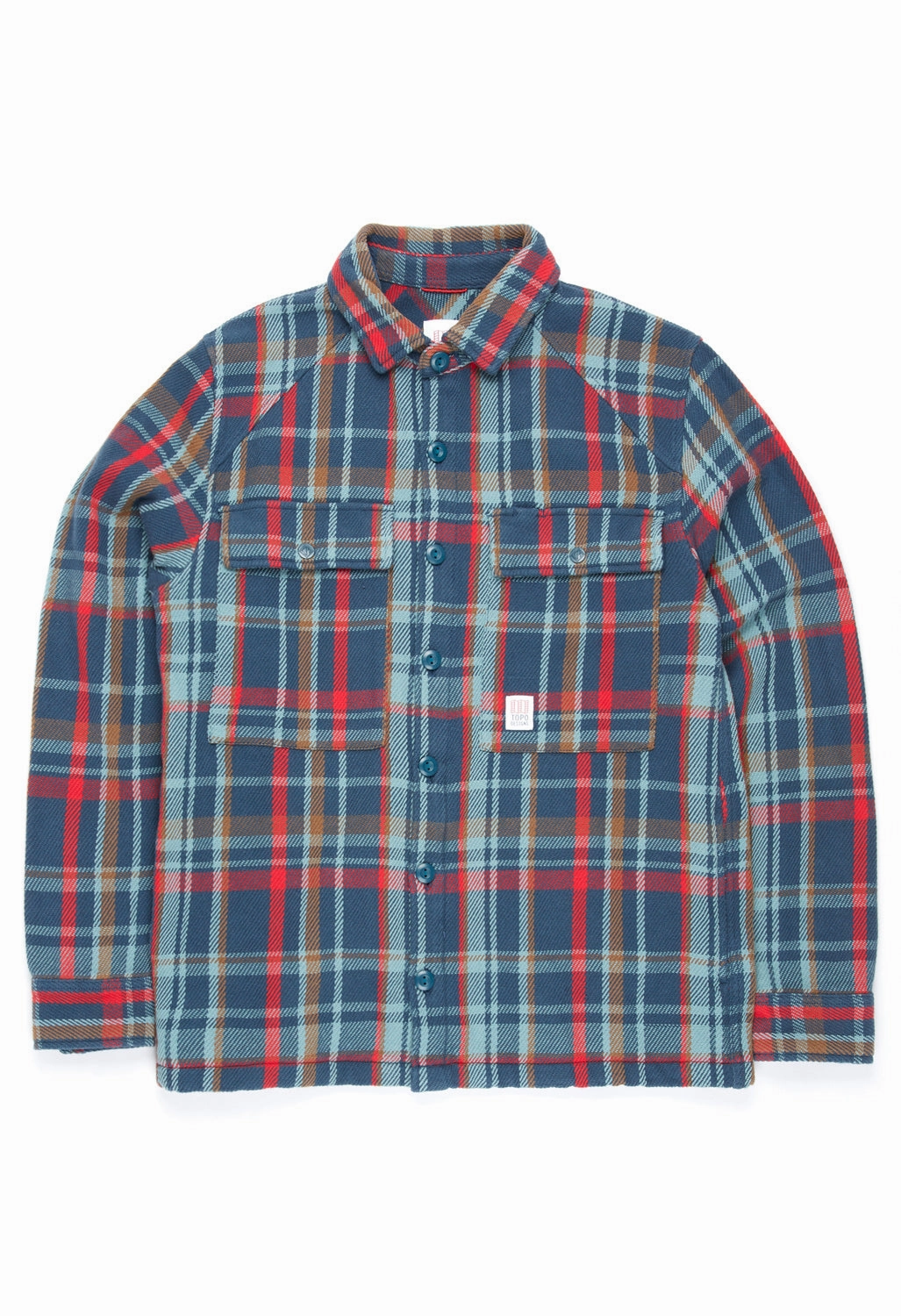 Topo Designs Men's Mountain Shirt Jacket - Pond Blue Multi Plaid Trendy Vibes