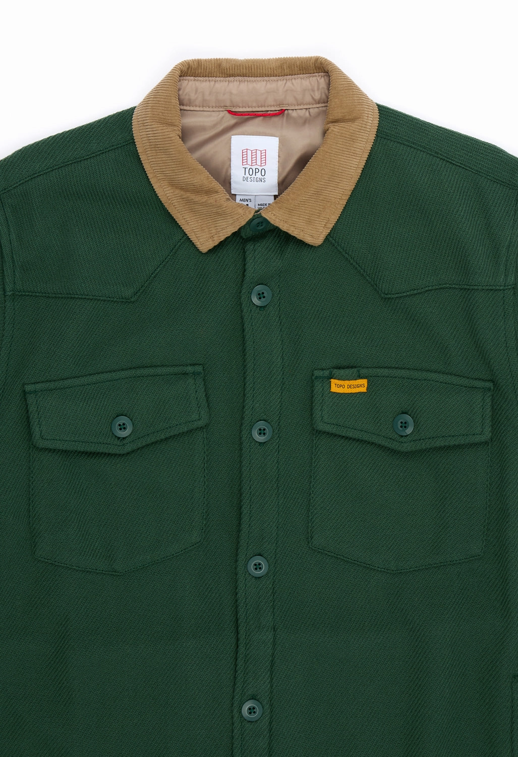 Airtight Fasteners UV Protective Topo Designs Men's Onlooker Twill Shirt Jacket - Forest