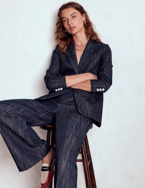 Belgravia Twill Trousers-Navy Indigo Light Waist