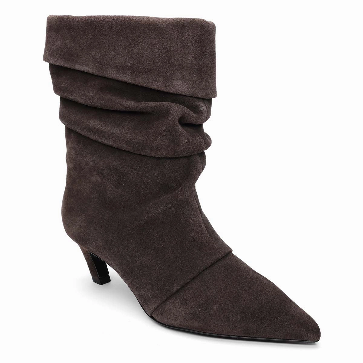 Virgee Scrunch Foldover Dress Suede Bootie hypoallergenic Nature Ready