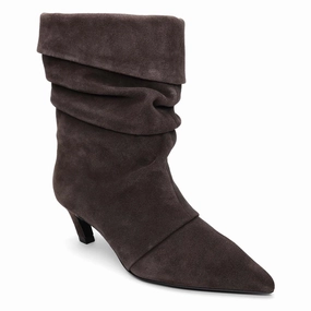 Zip Closure Virgee Scrunch Foldover Dress Suede Bootie