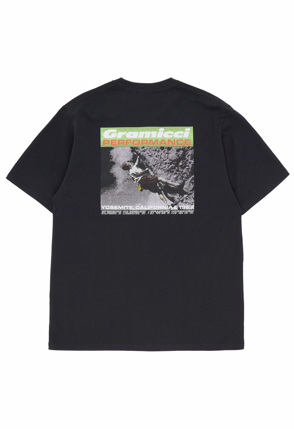 Yarn Dyed Fabric Double Stitched Hem Gramicci Performance Tee - Vintage Black