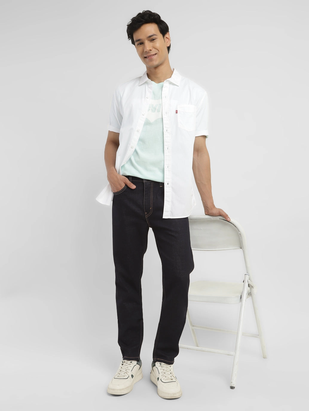 Men's 512 Dark Indigo Slim Tapered Fit Mid Rise Jeans Morning Stroll Music Event Office Wear