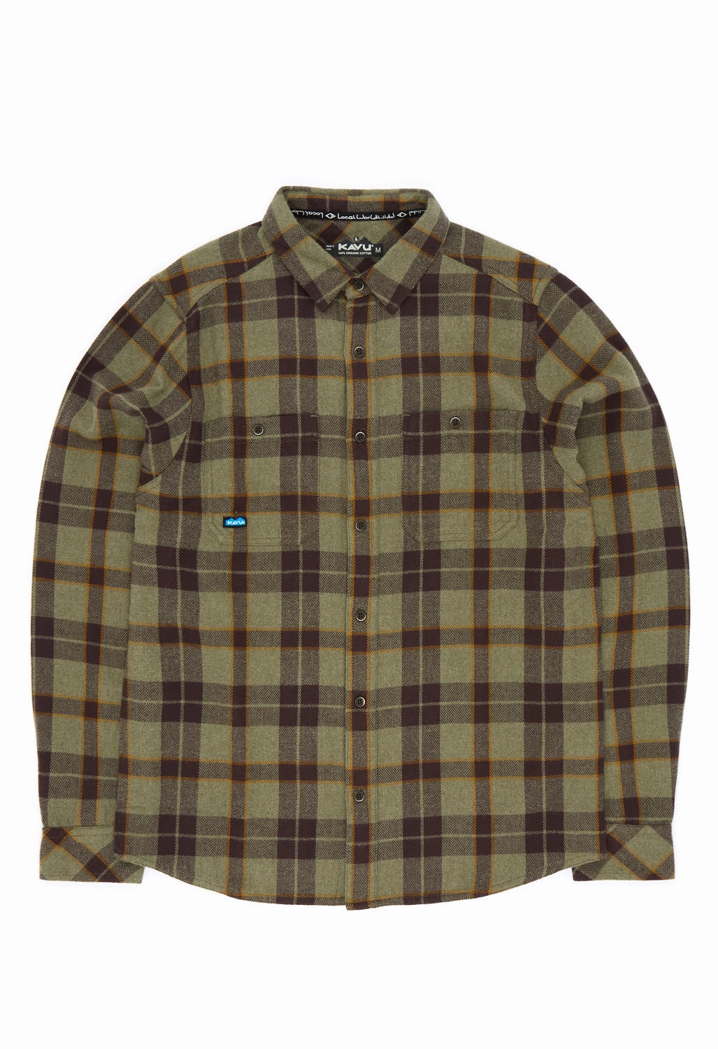 KAVU Men's Big Joe Shirt - Green Ravine Regular Fit Checkered Look