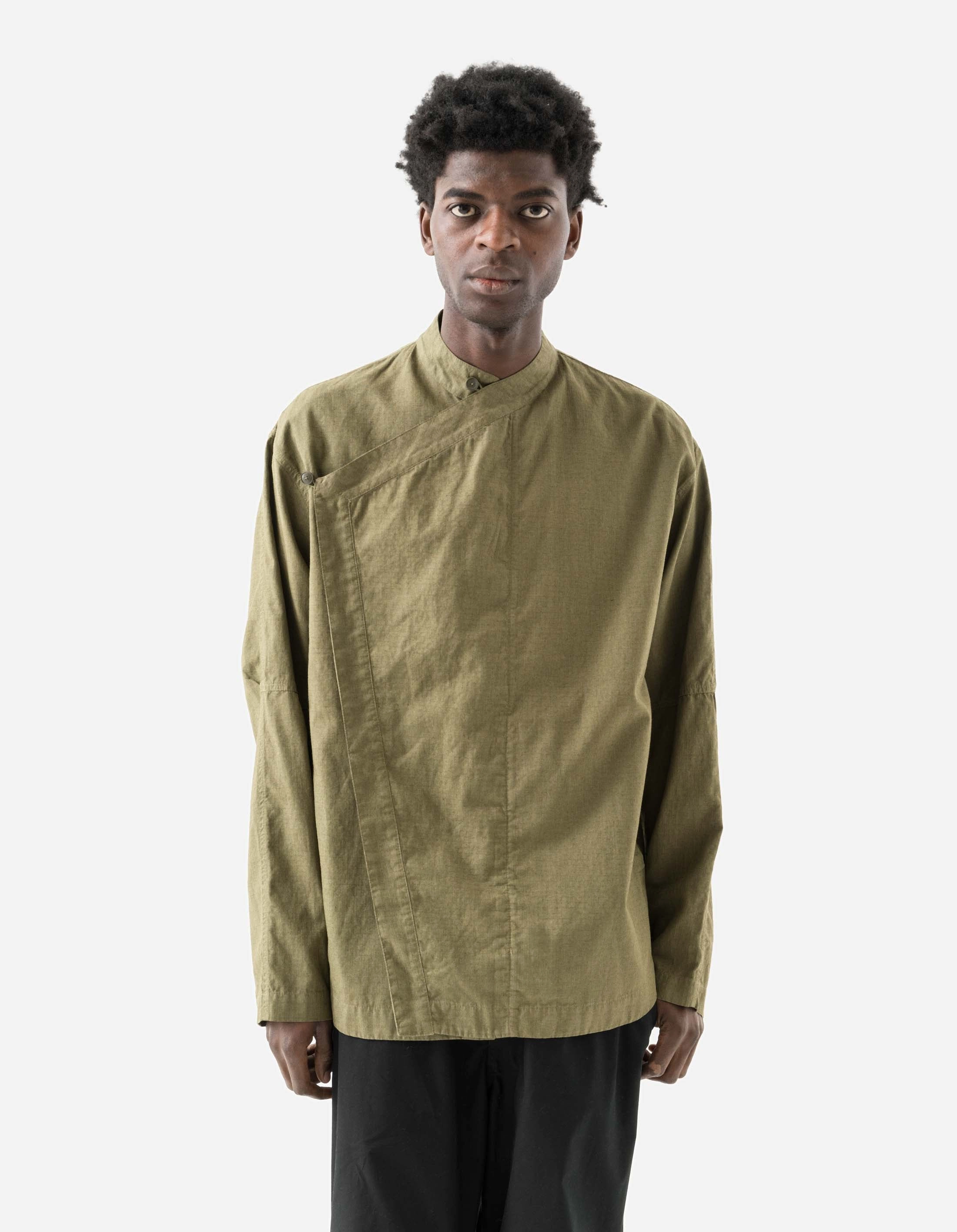 7080 Asym Hanbok L/S Shirt Olive OG-107F Personalized Touch Street Wear