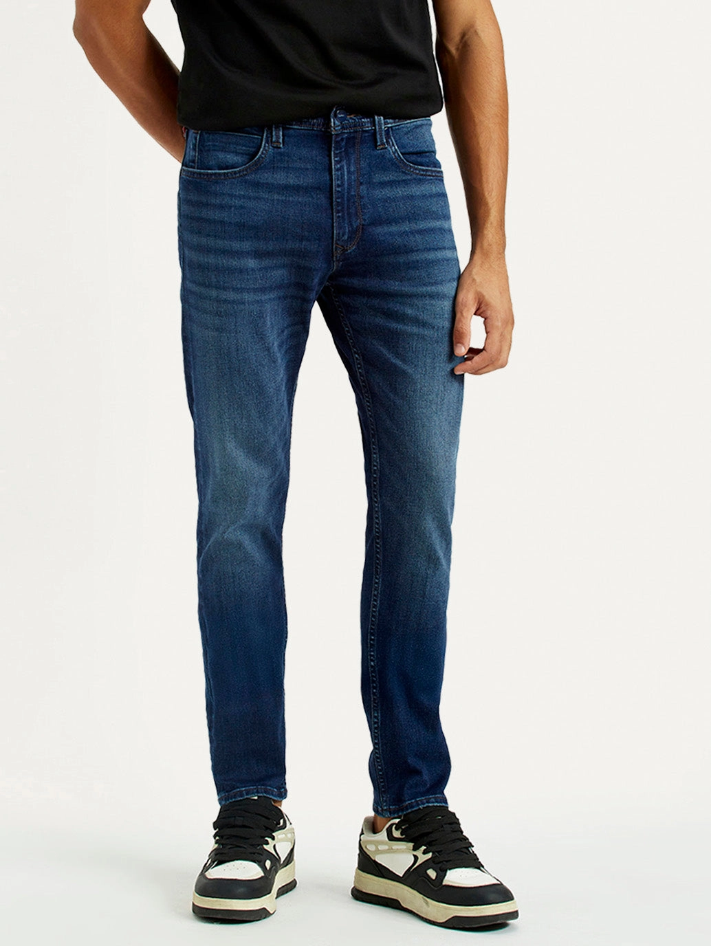 Men's Redloop 512 Indigo Slim Tapered Fit Mid Rise Jeans Casual Fit Simple Aesthetic
