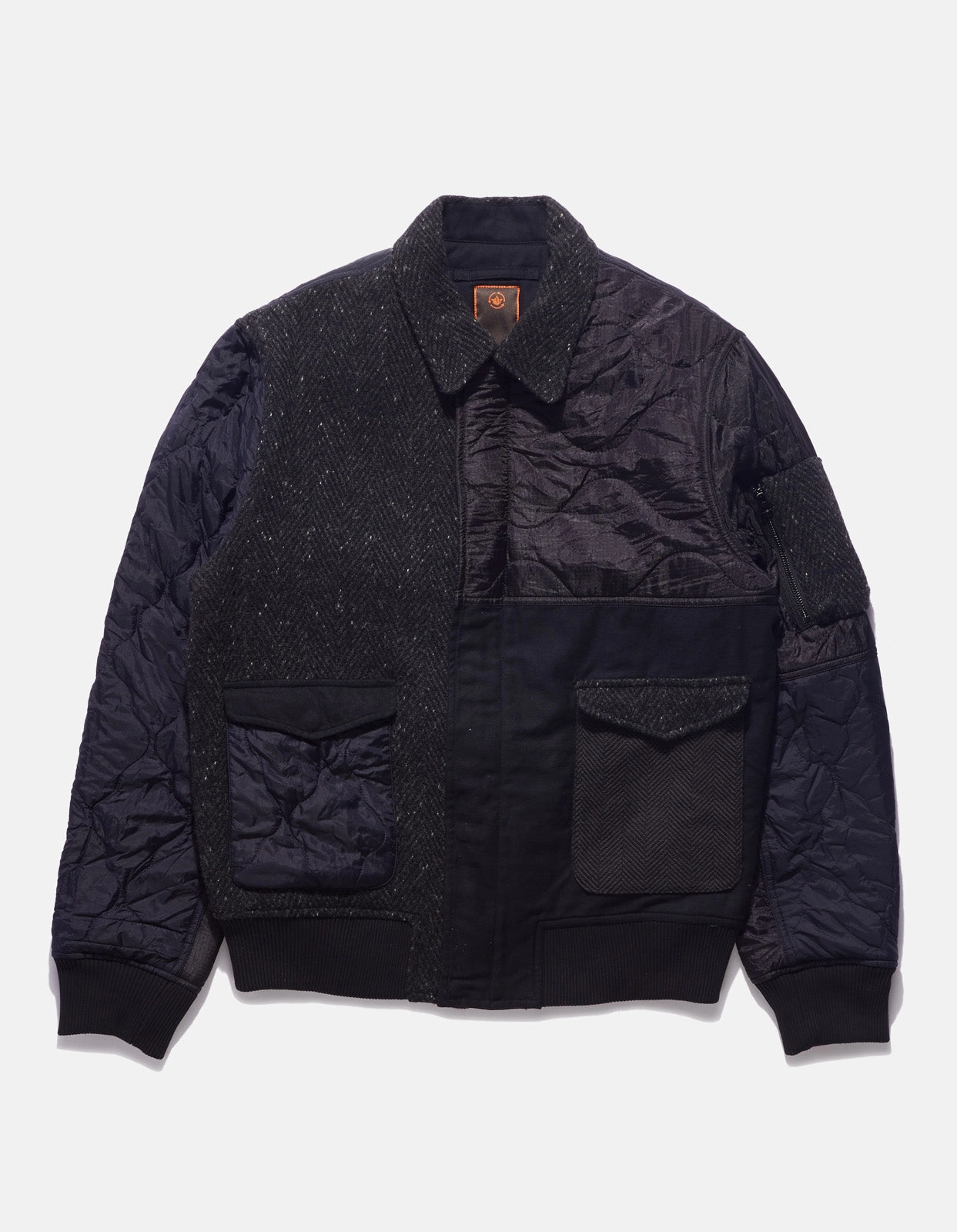 Micro Perforated Panels 4083 Upcycled A2 Flight Jacket Black