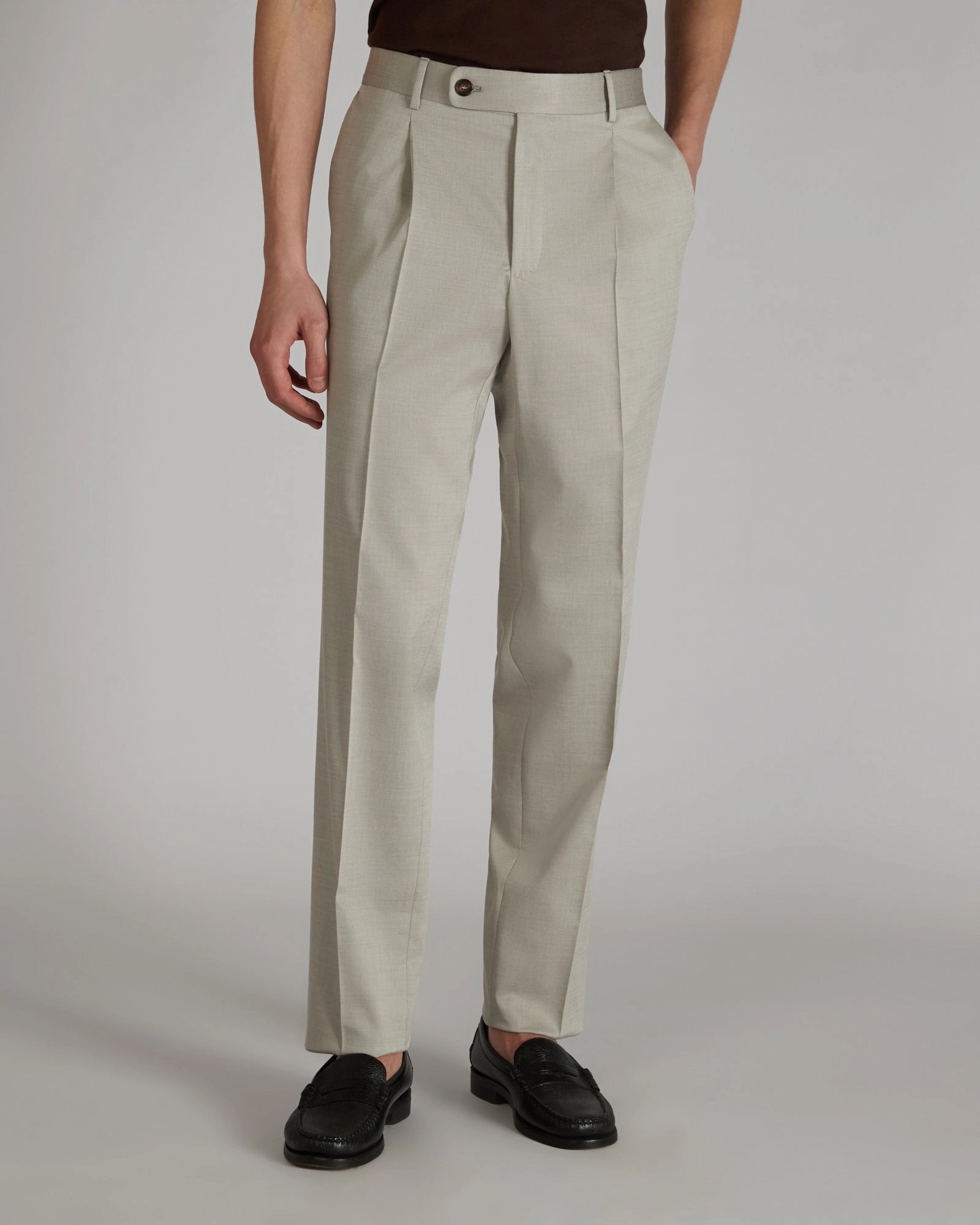 Tapered-fit wool and cotton gabardine trousers Comfy Active Breathable Waistband