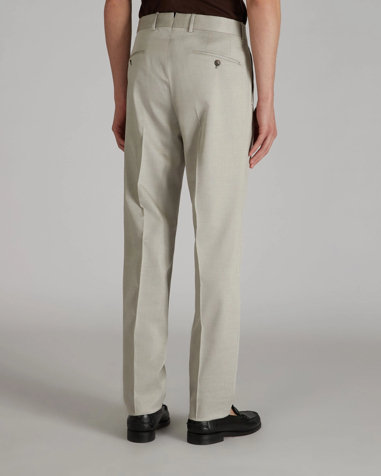 Tapered-fit wool and cotton gabardine trousers Chafe-Free Fit
