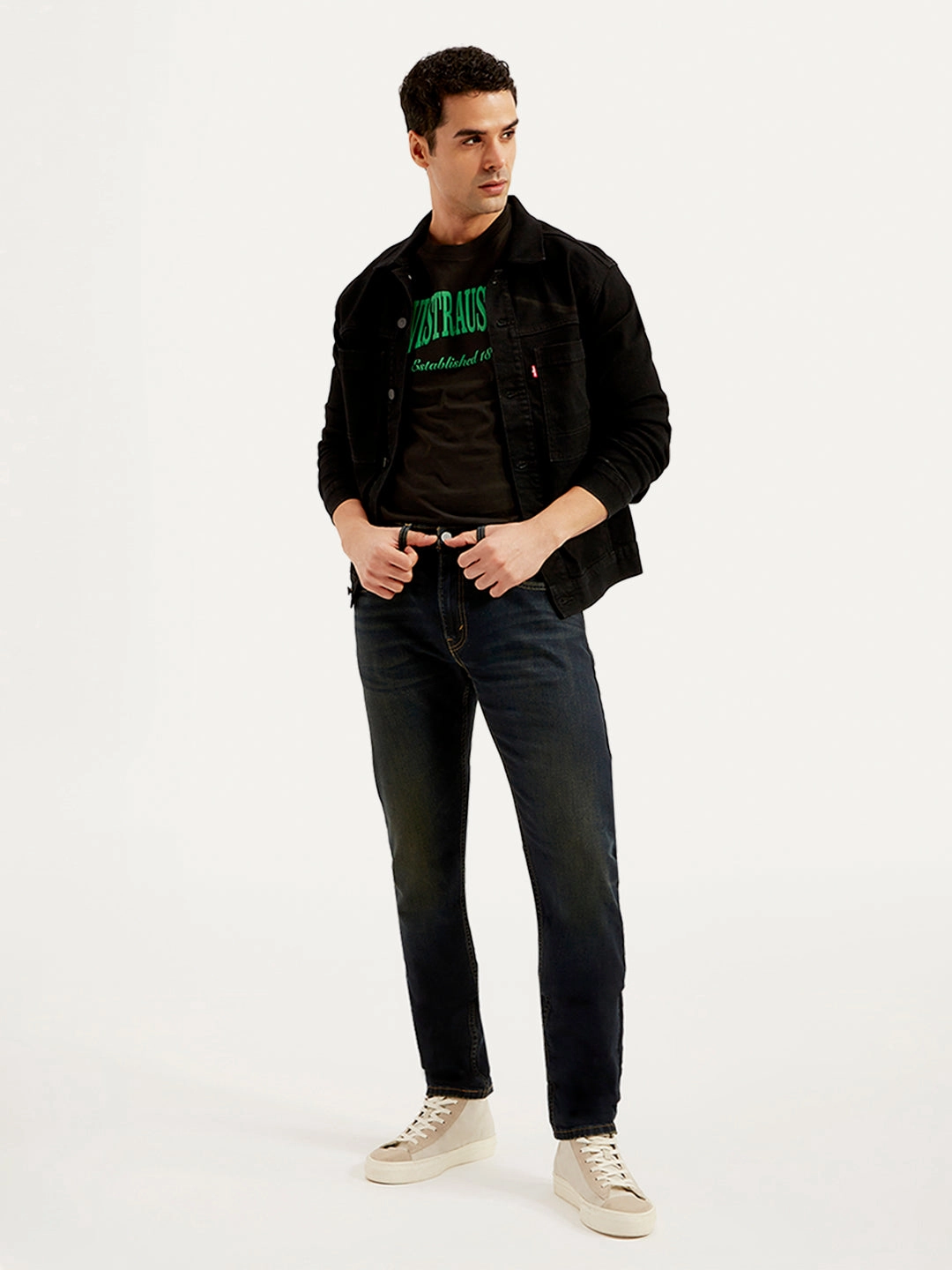 Anytime Wear Earthy Soft Men's 512 Blue Slim Tapered Fit Mid Rise Jeans