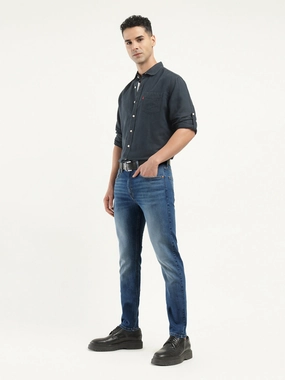 Men's 512 Indigo Slim Tapered Fit Mid Rise Jeans Quick Outfit Leisure Wear