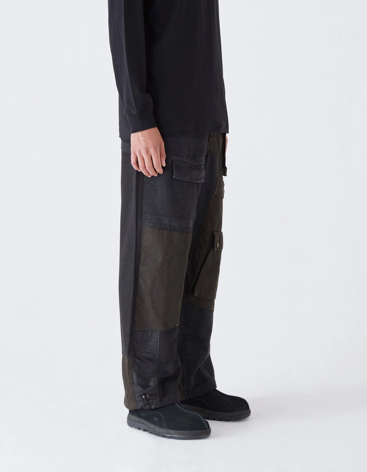 4277 Upcycled M65 Loose Cargo Pants Black O/D Breathable Lining