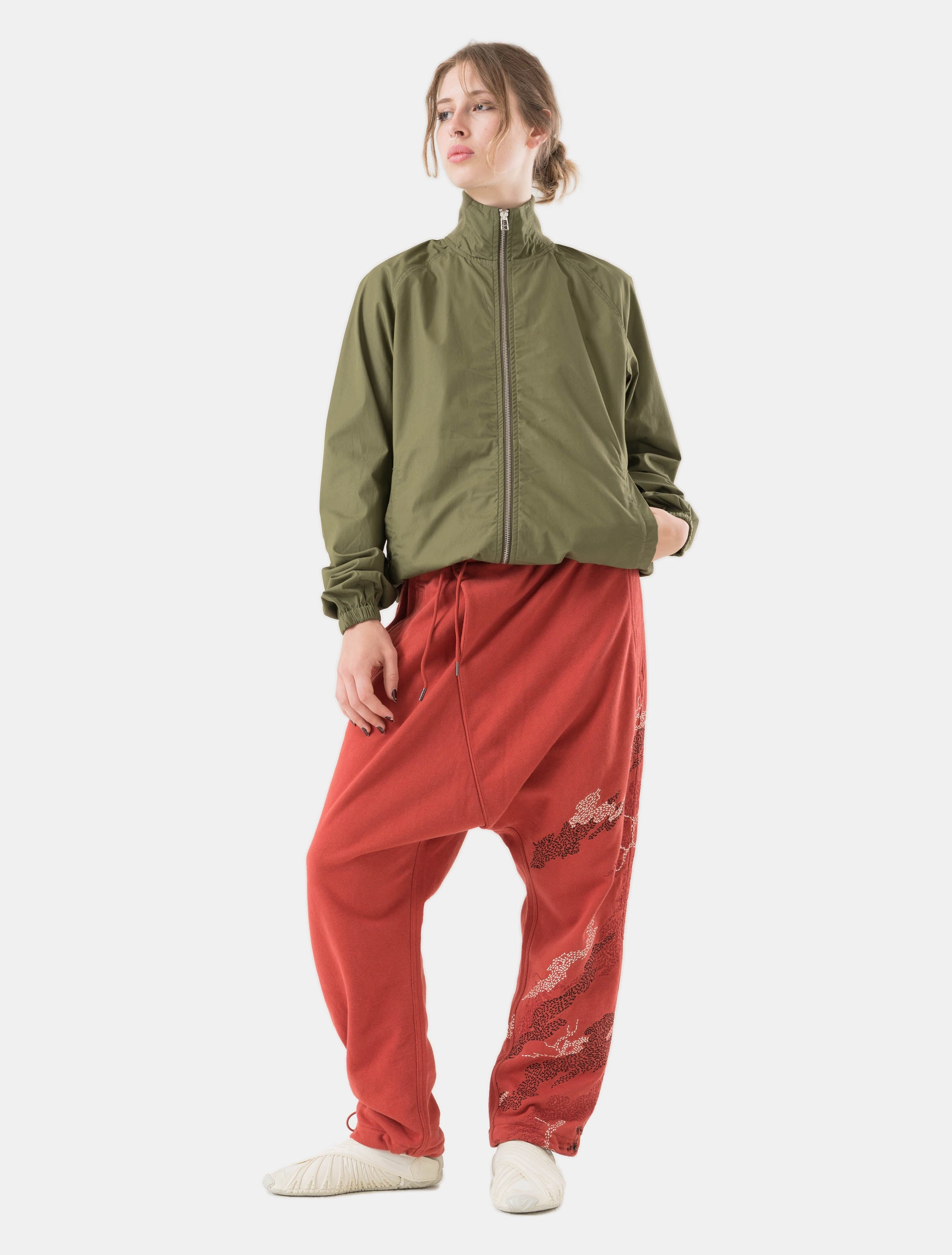 Adventure Ready 6202 Sashiko Bonsai Asym Sweatpants Redwood