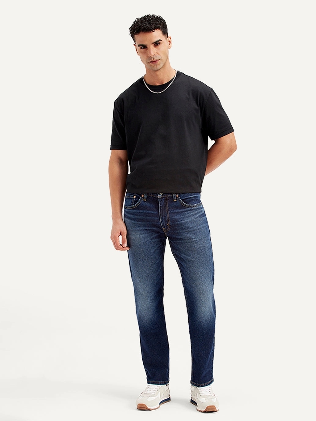 Men's 511 Navy Blue Slim Fit Mid Rise Jeans Durable Triple Stitched Seams