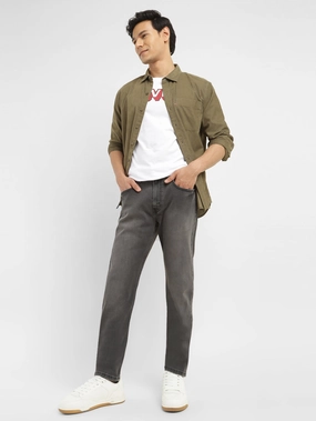Street Fashion Parent Style Men's 512 Charcoal Grey Slim Tapered Fit Mid Rise Jeans