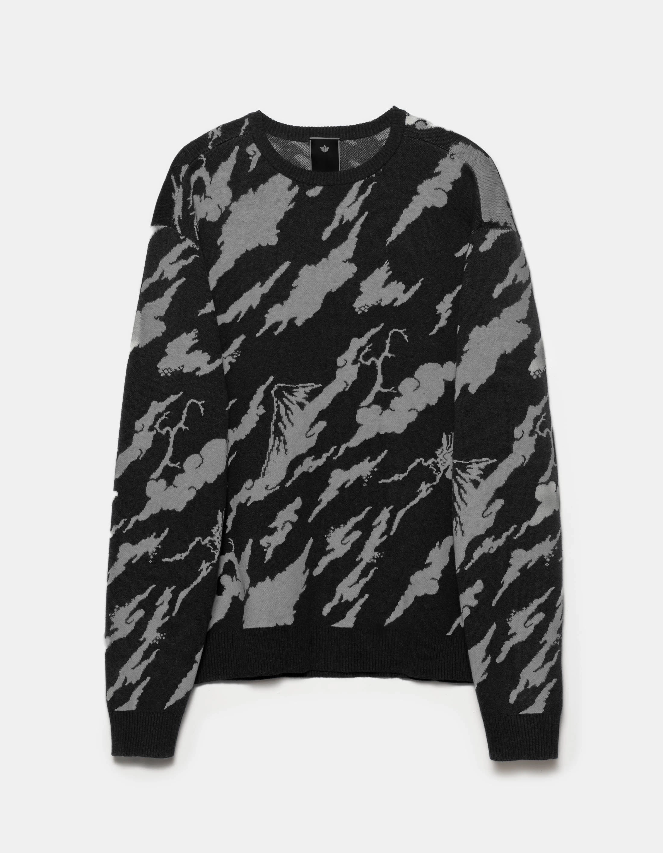 product twill durability 1485 Knitted Camo Crew Sweat Subdued Night