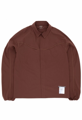 Indoor Comfort Geometric Print Satisfy Men's PeaceShell River Shirt - Rocky Road