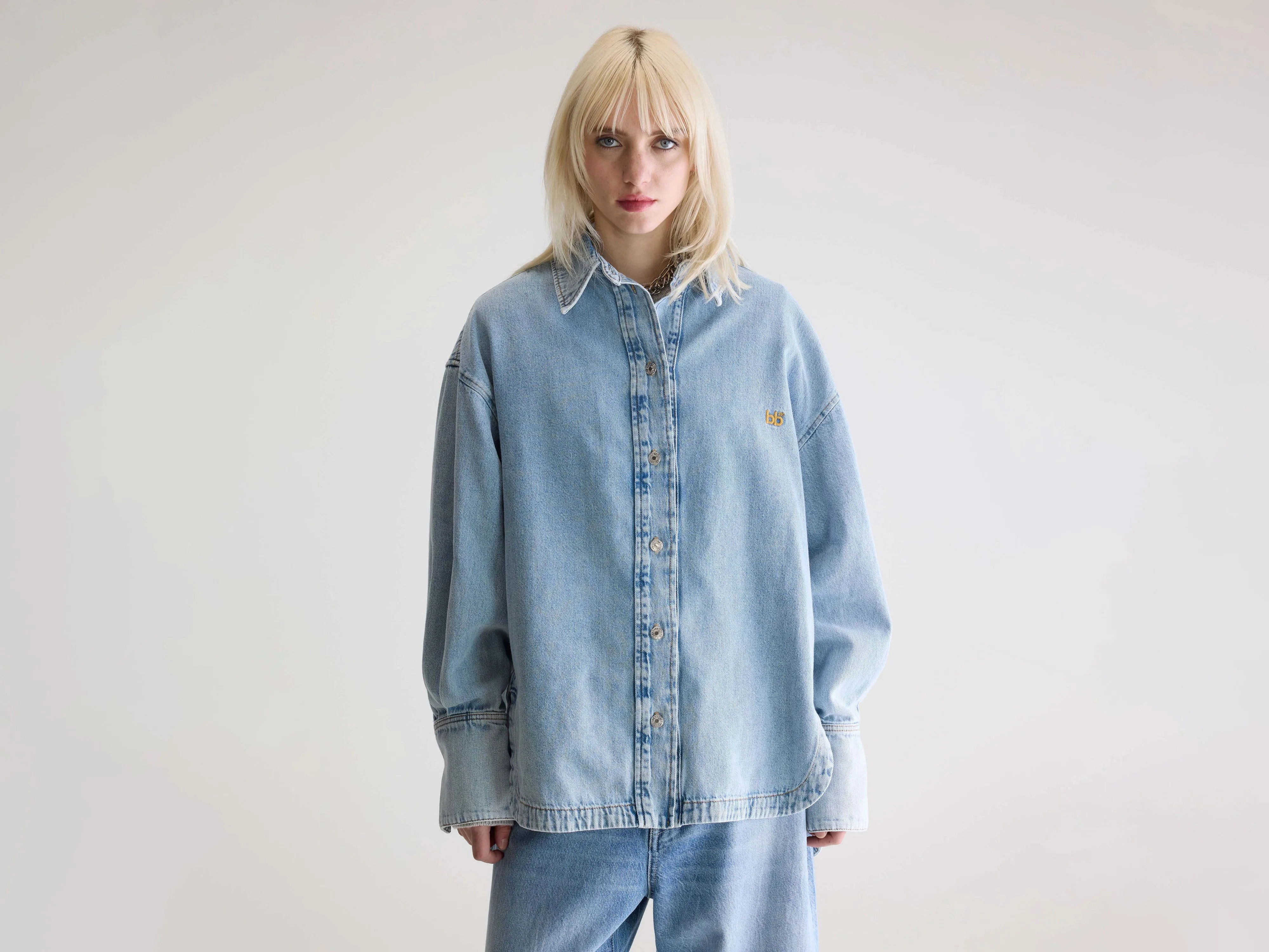 Glory denim overshirt (252 / W / LT BLUE BLEACH) Casual Look