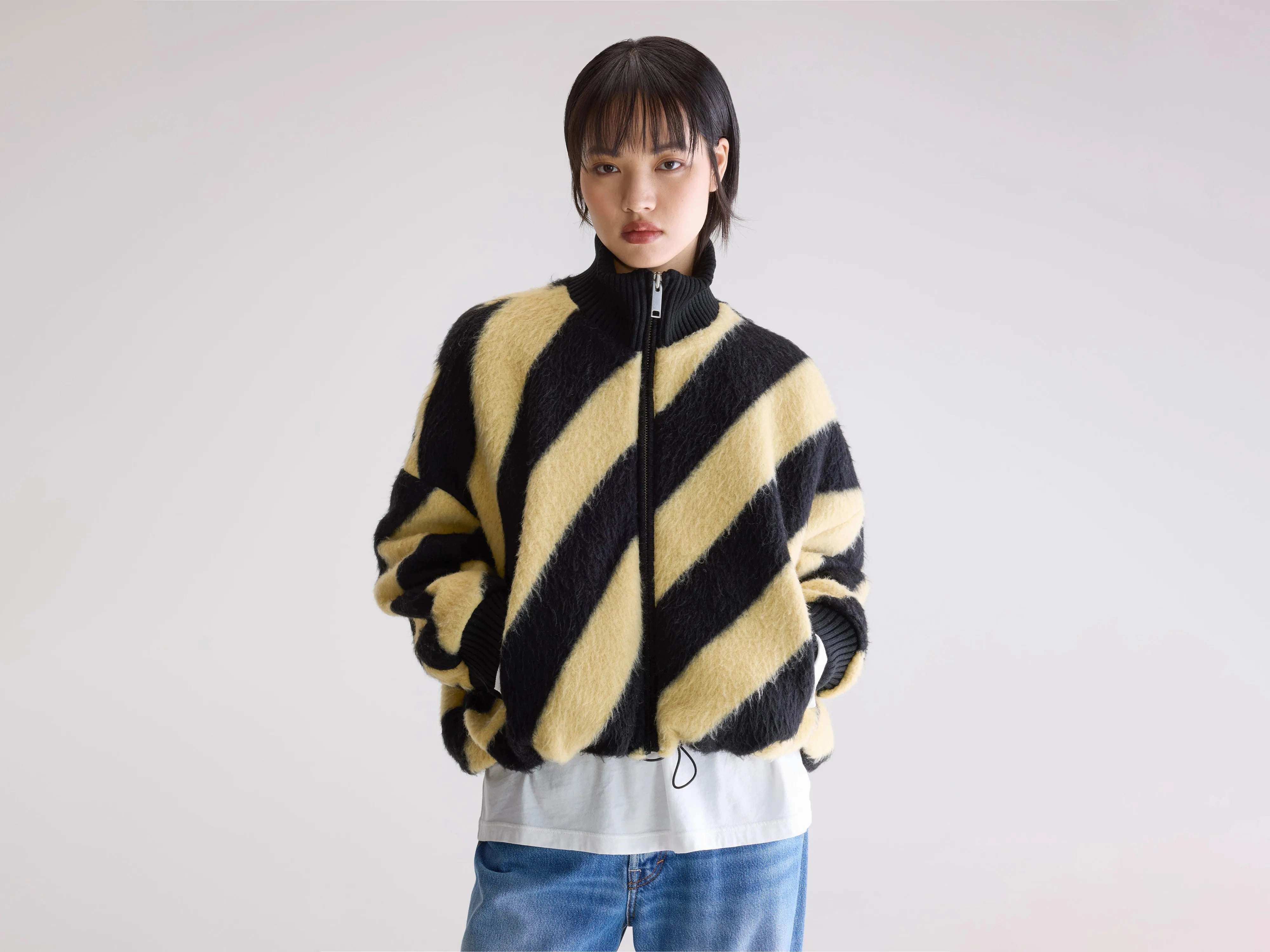 Jallis faux-fur jacket (252 / W / COMBO A) Soft Touch Texture