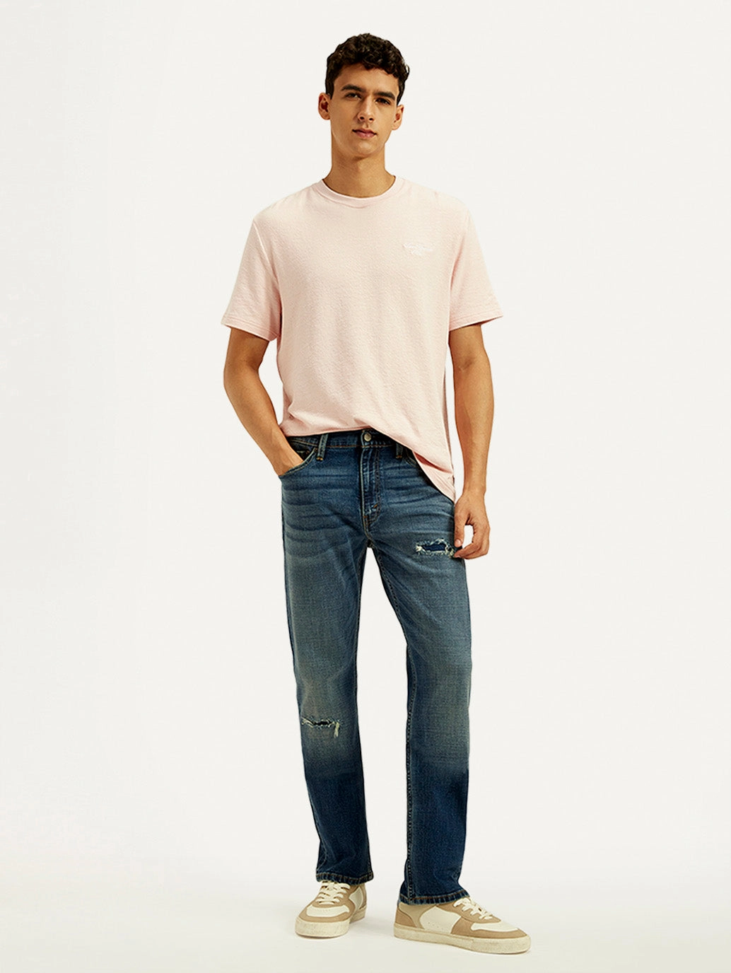 Wear Anytime Streetwear Fan Night Out Men's Tinted 513 Med Indigo Slim Straight Fit Mid Rise Jeans