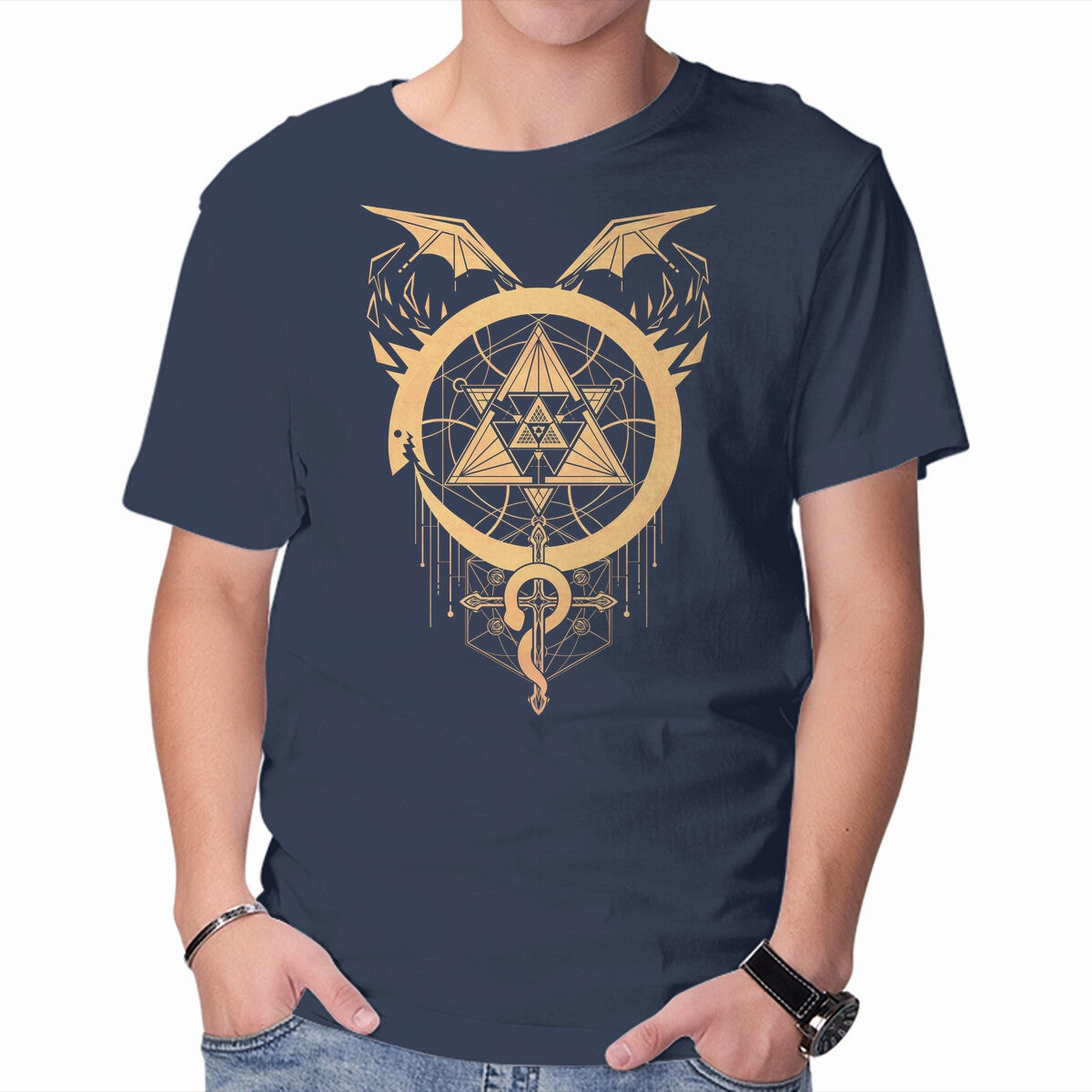 DoubleStitchedHem Cool and casual Gilded Snakes of Alchemy