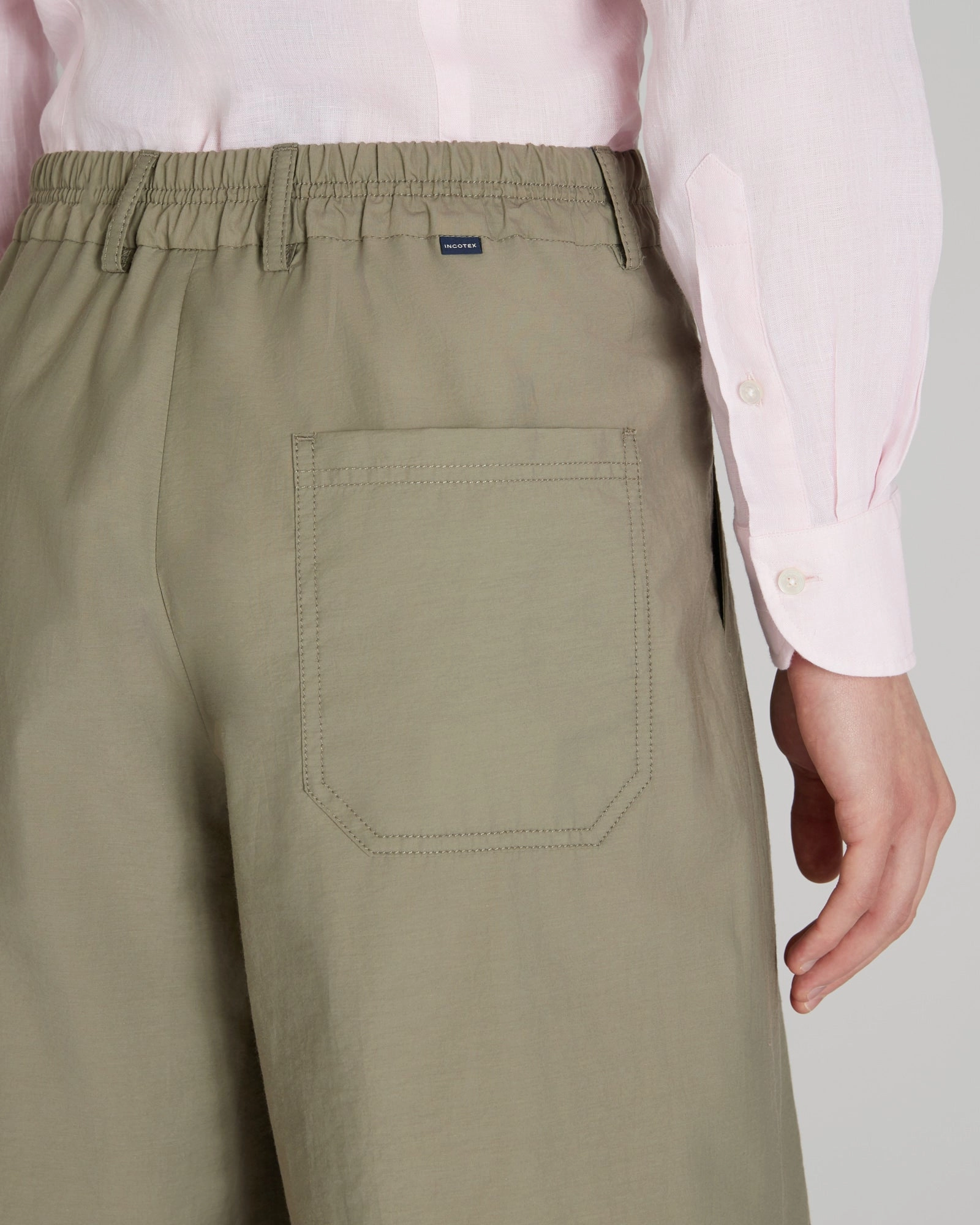 Relaxed fit cotton-nylon Bermuda shorts Stable Shape Rest Easy