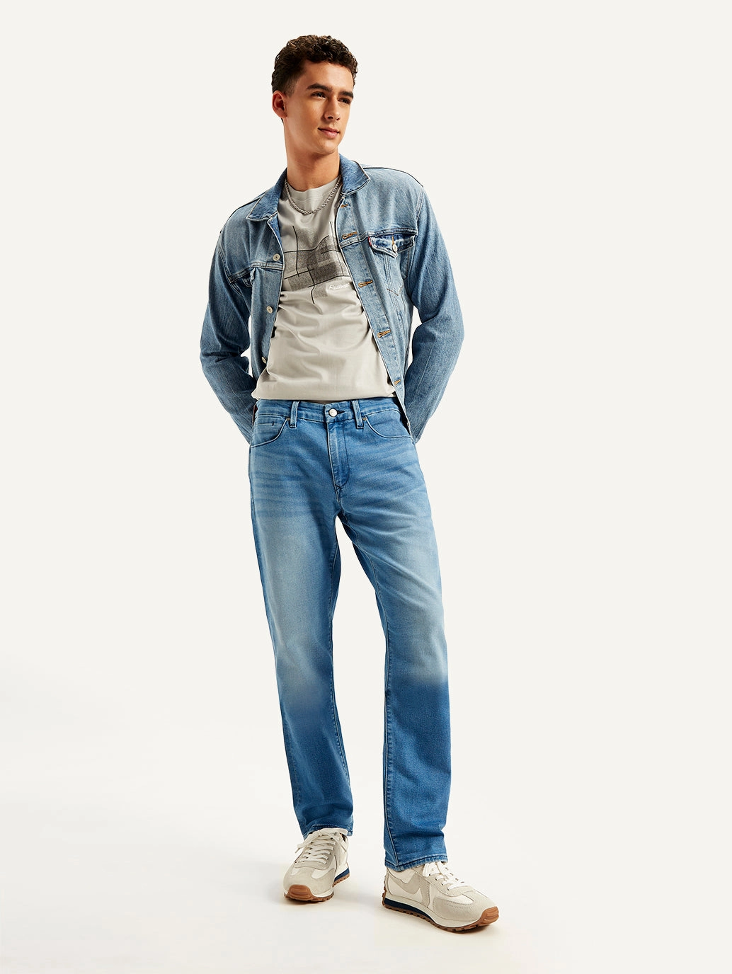 Men's Redloop 511 Blue Slim Fit Mid Rise Jeans Fashionable Waist