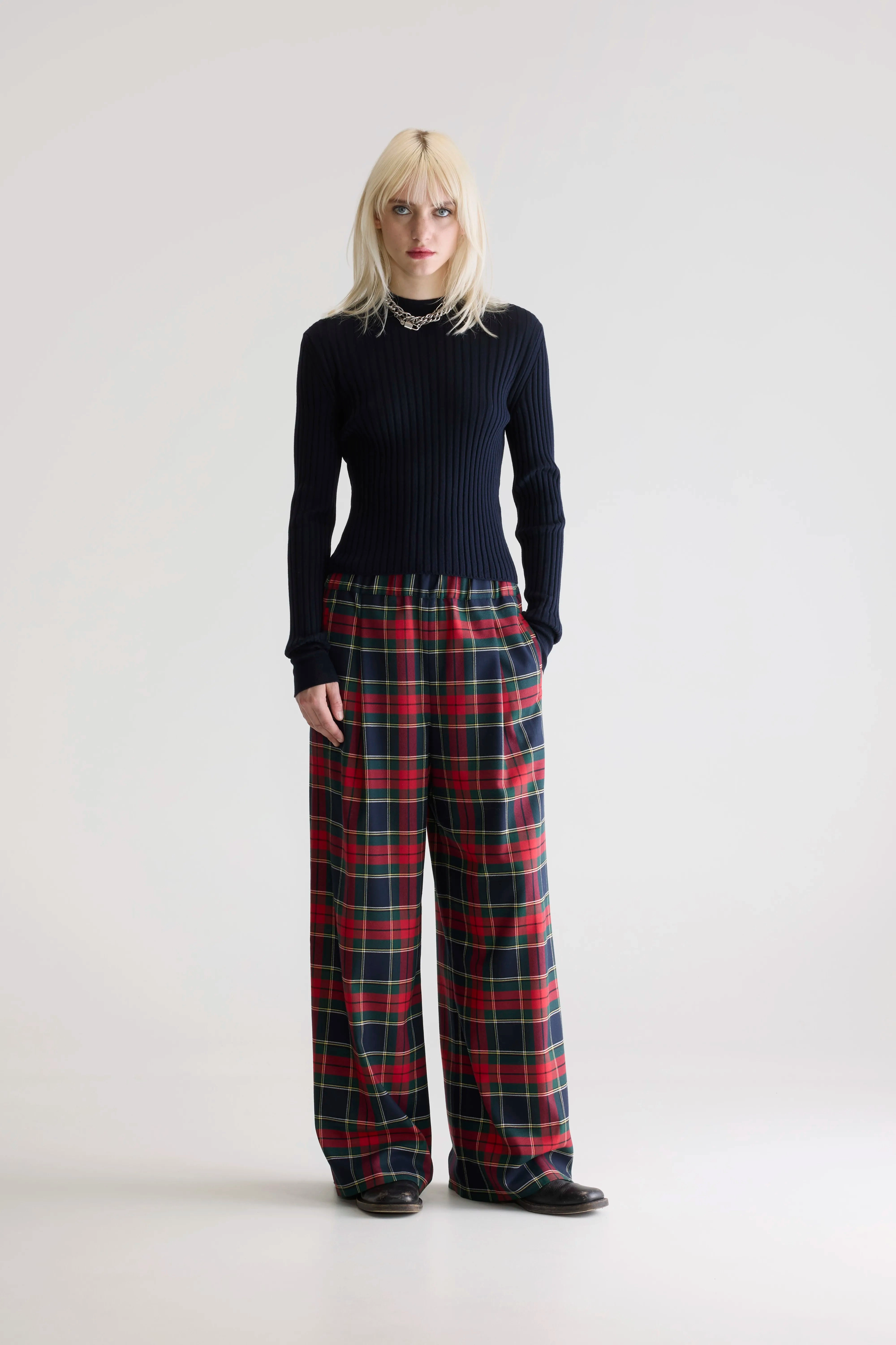 Vespa wide trousers (252 / W / CHECK B) Quick Dry Wear Workout Ready