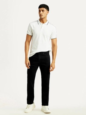 Men's 505 Black Straight Fit Mid Rise Jeans Smooth Comfort