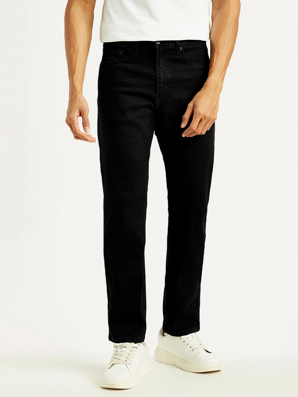 Vibrant Design Grab And Go Men's 505 Black Straight Fit Mid Rise Jeans