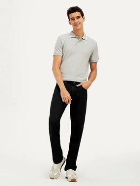 Smooth Texture Men's 511 Black Slim Fit Mid Rise Jeans