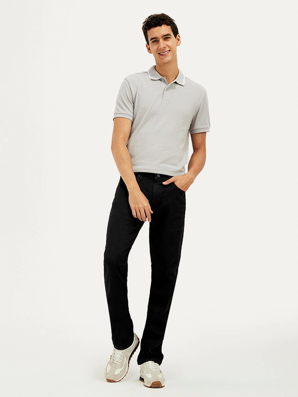 Smooth Texture Men's 511 Black Slim Fit Mid Rise Jeans