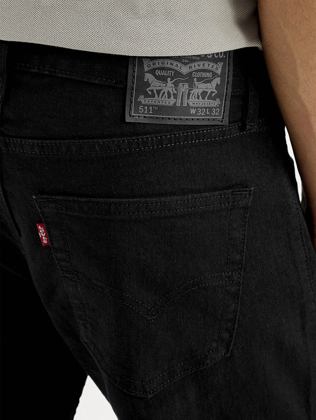 Men's 511 Black Slim Fit Mid Rise Jeans Customizable length