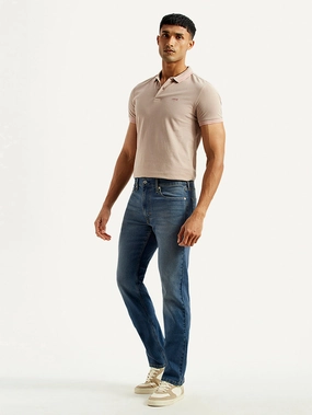 Streetwear Fan Beach Day Men's 513 Med Indigo Slim Straight Fit Mid Rise Jeans