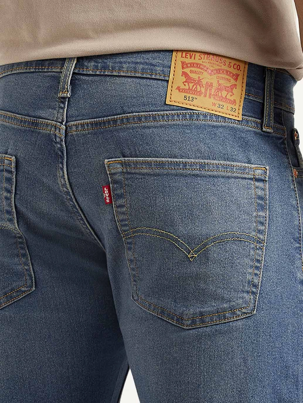 Men's 513 Med Indigo Slim Straight Fit Mid Rise Jeans Timeless Look