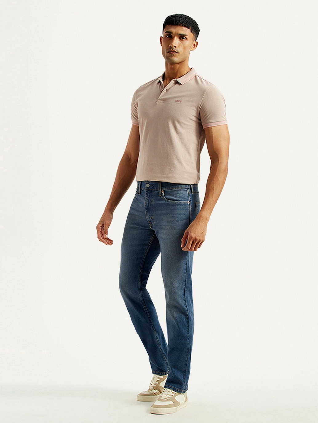 Streetwear Fan Beach Day Men's 513 Med Indigo Slim Straight Fit Mid Rise Jeans