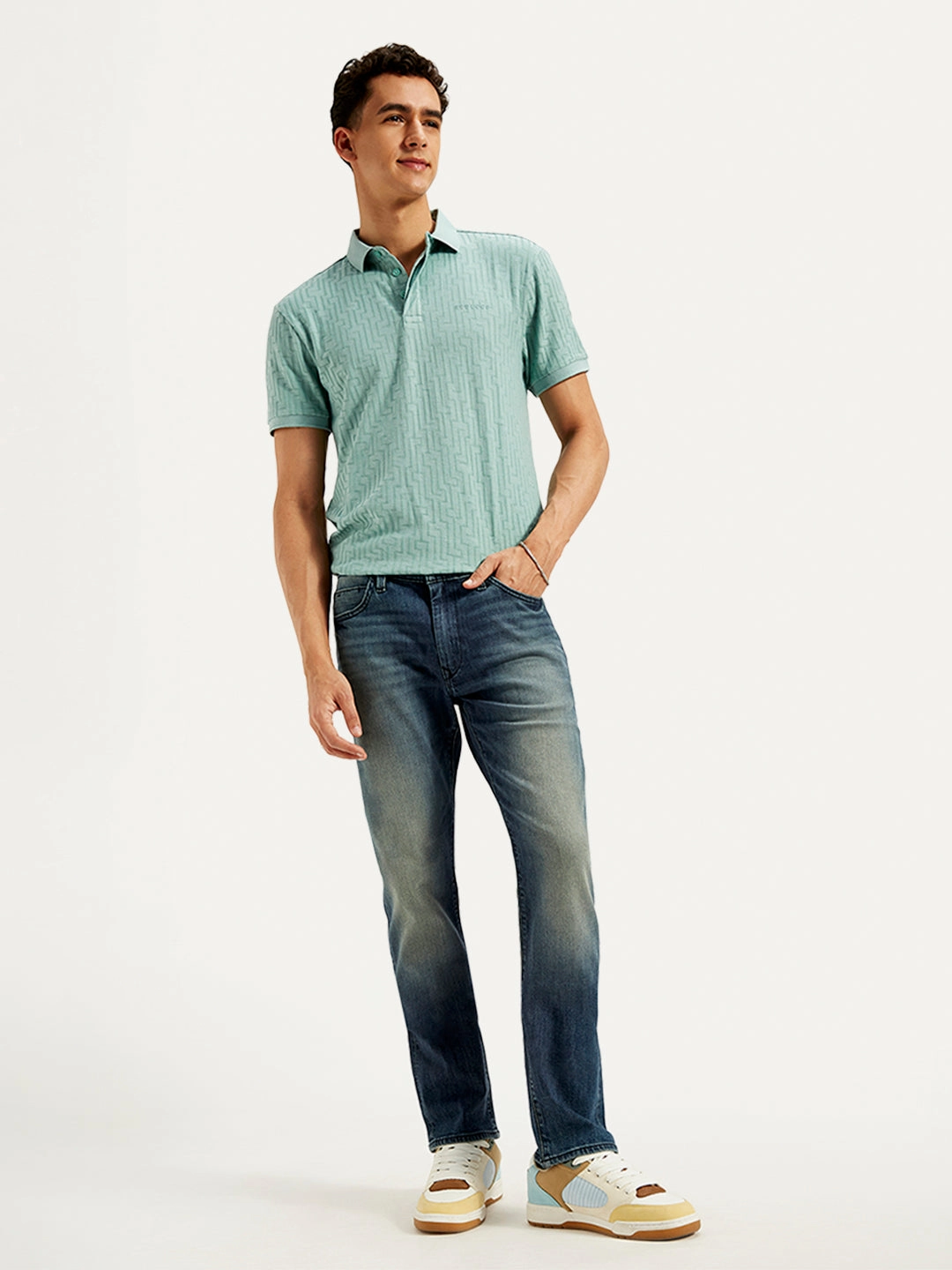 Textured Vibrant Men's Redloop 511 Slim Fit Mid Rise Jeans