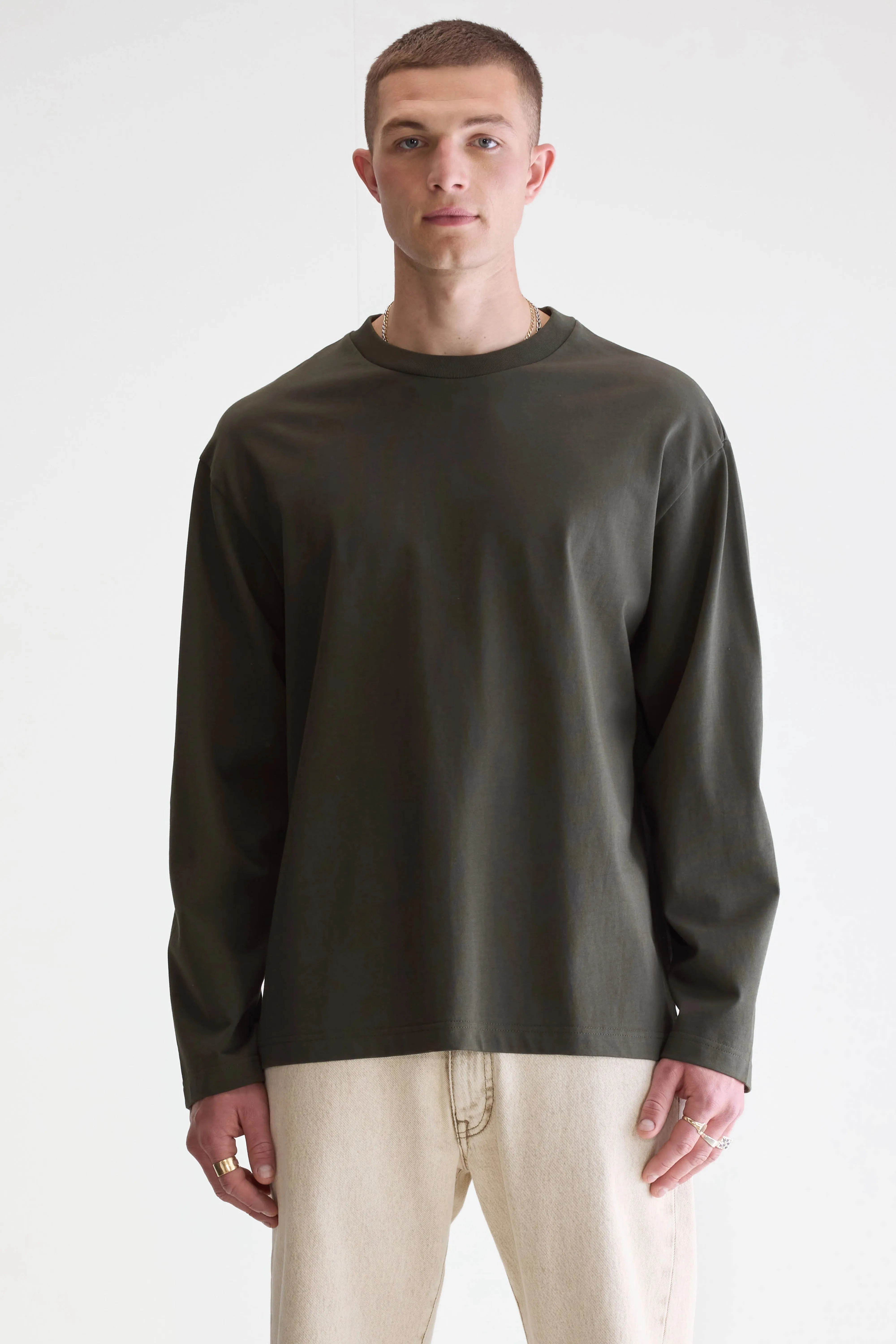 Vlugi long-sleeve t-shirt (252 / M / DARK OLIVE) Anti Odor Treatment Snag Resistant Fabric